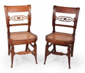 PAIR OF SHERATON SIDE CHAIRS N