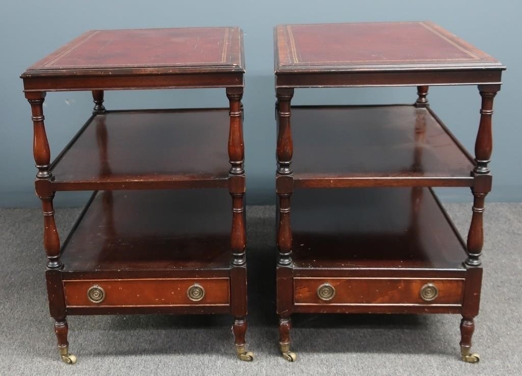 Pair of Sheraton style mahogany end