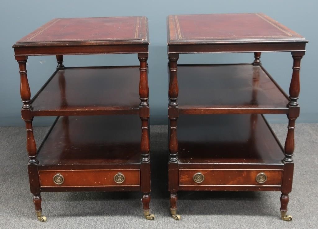 Pair of Sheraton style mahogany end