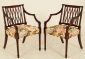PAIR OF SHERATON STYLE MAHOGAN