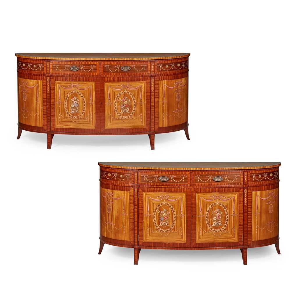 PAIR OF SHERATON STYLE PAINTED