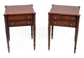 PAIR OF SHERATON-STYLE TWO-DRA