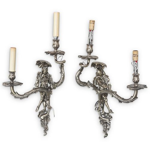 PAIR OF SHERLE WAGNER SILVERED