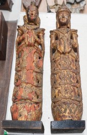PAIR OF SIAMESE GILT AND JEWEL
