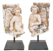 PAIR OF SICILIAN MARBLE FRAGME