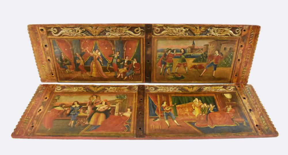 PAIR OF SICILIAN PAINTED WOOD