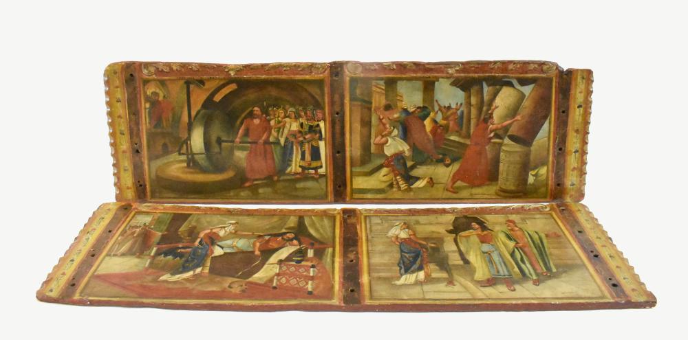 PAIR OF SICILIAN PAINTED WOOD