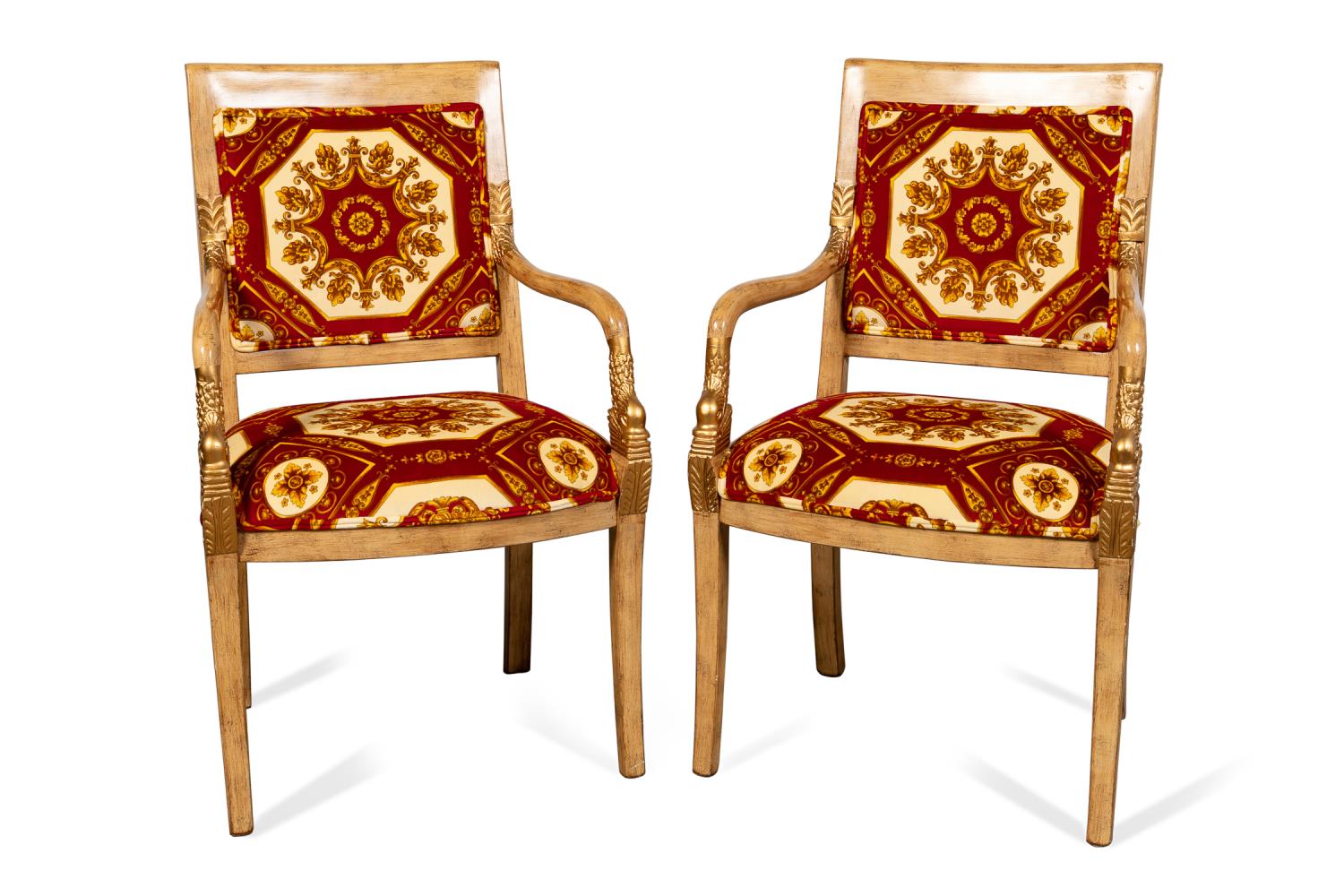 PAIR OF SIGLA VERSACE UPHOLSTERED