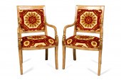 PAIR OF SIGLA VERSACE UPHOLSTE