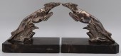 PAIR OF SIGNED ART DECO BRONZE