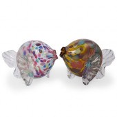PAIR OF SIGNED ART GLASS FISH