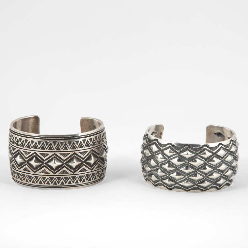 PAIR OF SIGNED SILVER AND