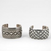 PAIR OF SIGNED SILVER AND REPO