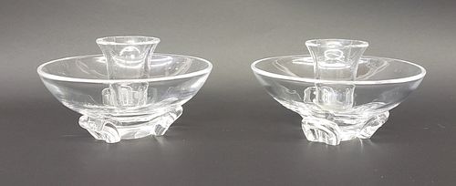 PAIR OF SIGNED STEUBEN GLASS