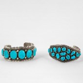 PAIR OF SIGNED TURQUOISE CUFFS