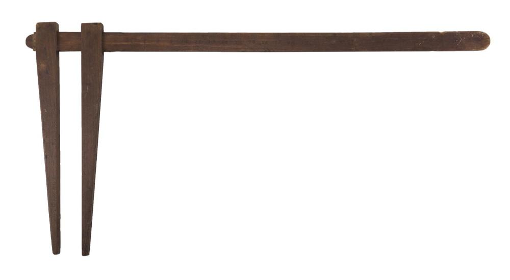 PAIR OF SIGNED WOODEN CALIPERS 19TH