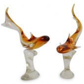 PAIR OF "SIGNORETTO" GLASS SHA