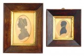 PAIR OF SILHOUETTES IN ROSEWOO