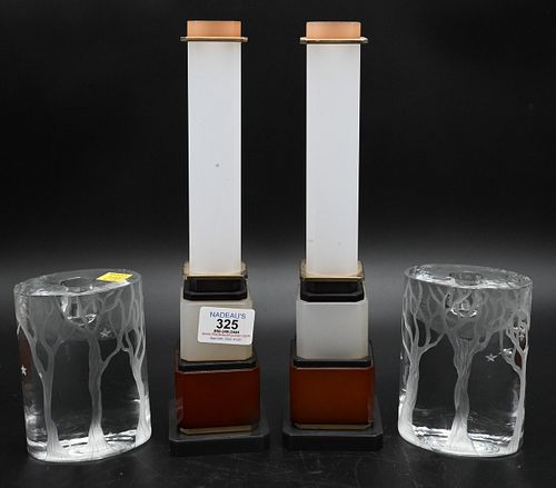 PAIR OF SILIA, ITALY LUCITE