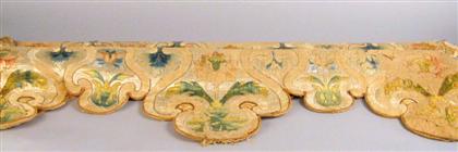 Pair of silk on linen embroidered