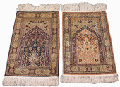 PAIR OF SILK TURKISH HEREKE RU