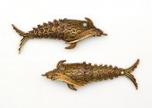PAIR OF SILVER GILT PENDANT VI