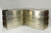 PAIR OF SILVER LEAF CHESTS BY