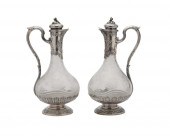 PAIR OF SILVER MOUNTED ENGRAVE