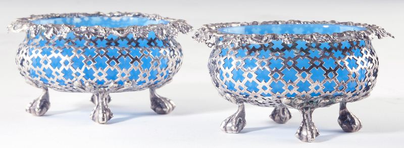 Pair of Silver & Opaline Glass