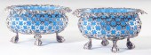 Pair of Silver & Opaline Glass