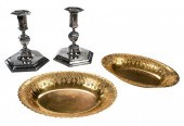 PAIR OF SILVER PLATE CANDLESTI