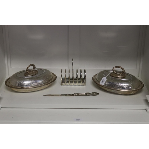 Pair of silver plate lidded