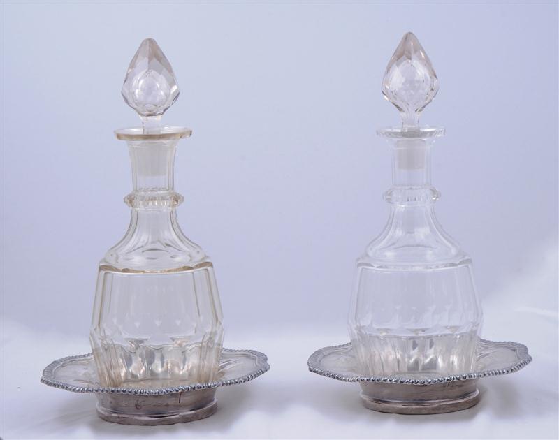 PAIR OF SILVER-PLATED BOTTLE
