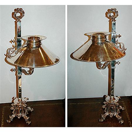 Pair of Silver Plated Boudoir Lamps