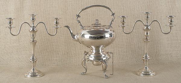 Pair of silver plated candelabra