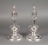Pair of silver-plated cast bel