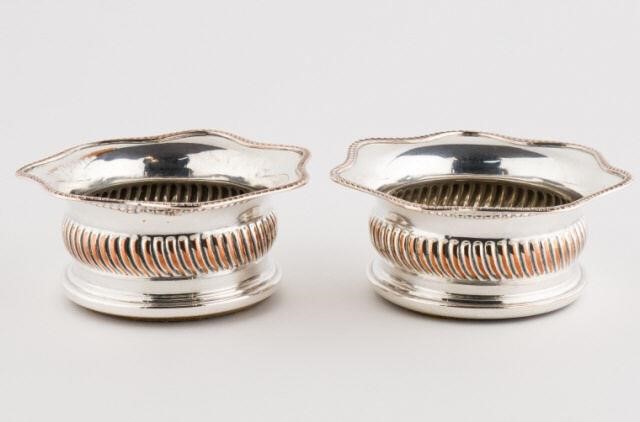 PAIR OF SILVER PLATED DECANTER