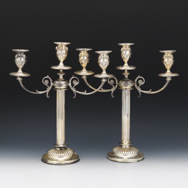 PAIR OF SILVER PLATED EMPIRE