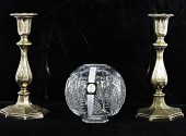 PAIR OF SILVER PLATED ETCHED C