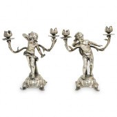 PAIR OF SILVER PLATED FIGURAL