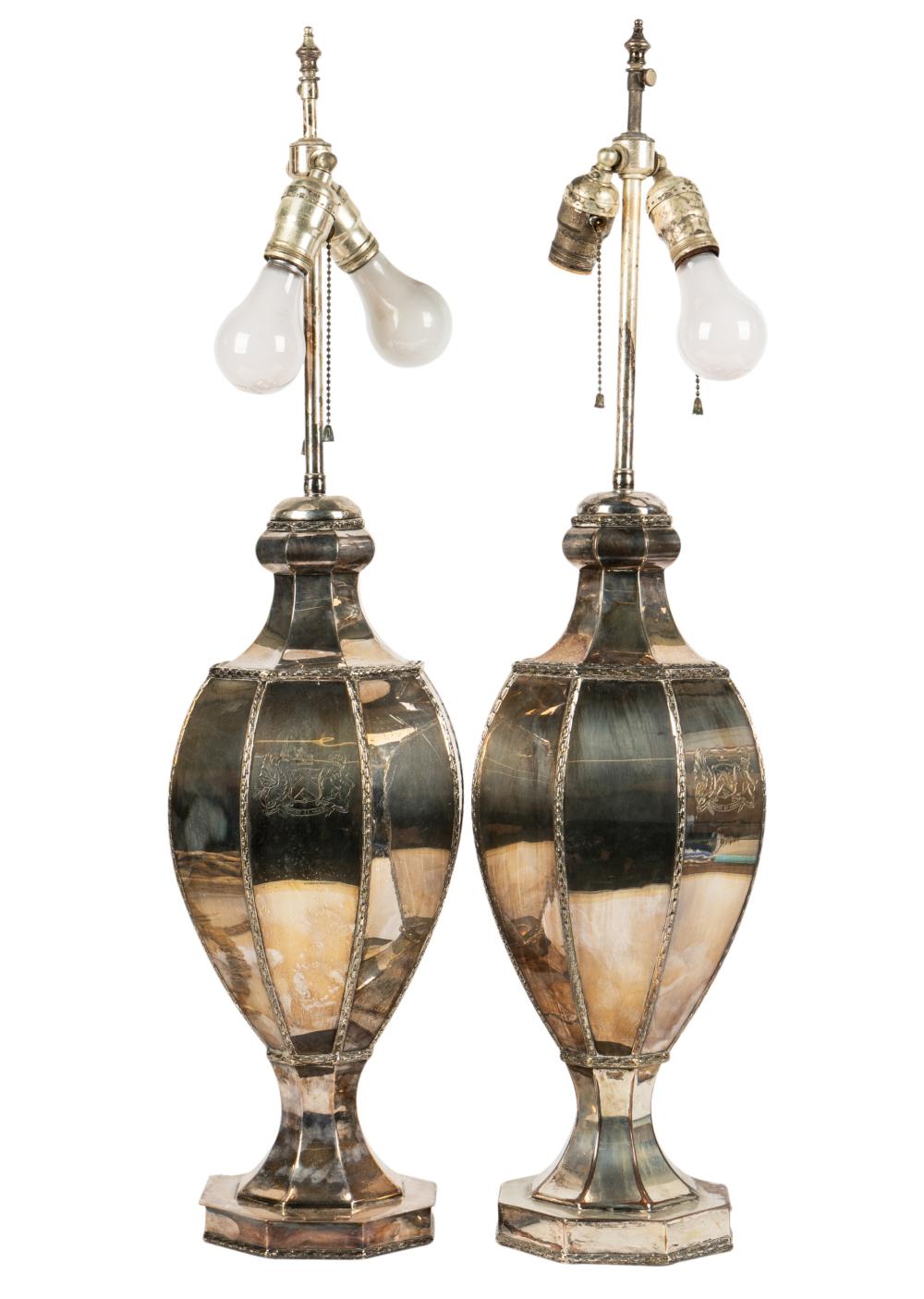 PAIR OF SILVER-PLATED TABLE