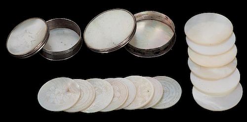 PAIR OF SILVER PLATED WHIST COUNTER