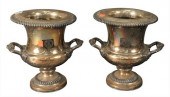 PAIR OF SILVER PLATED WINE COO