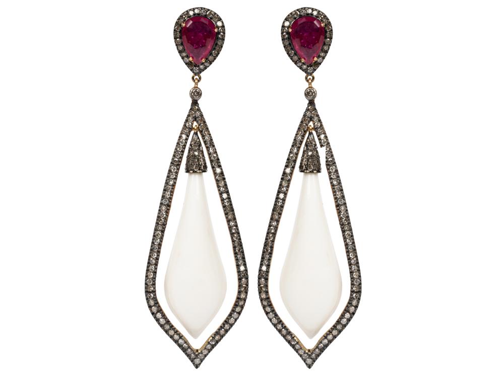 PAIR OF SILVER-TOPPED 18 KARAT