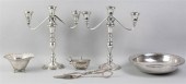 PAIR OF SILVER WEIGHTED THREE-