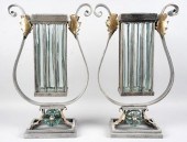 PAIR OF SILVERED METAL AND PAR