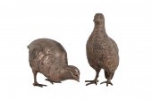 PAIR OF SILVERPLATE BIRDSCondi