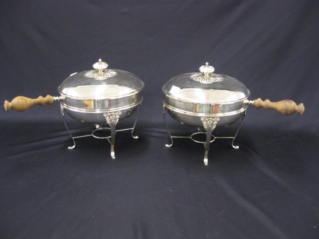 Pair of Silverplate Chafing