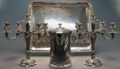 PAIR OF SILVERPLATE FIVE-LIGHT