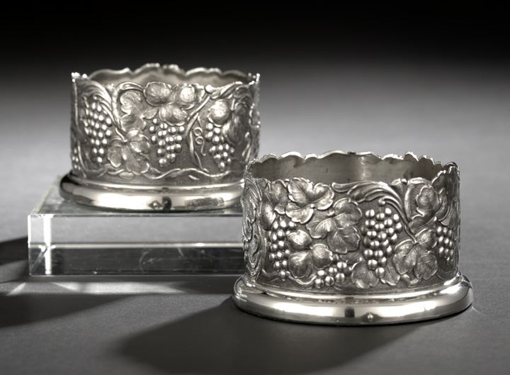 Pair of Silverplate Wine Coasters,